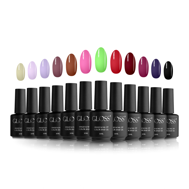GLOSS Color base gel set, 12 pcs